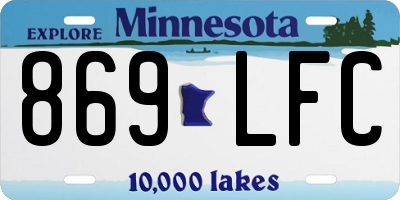 MN license plate 869LFC
