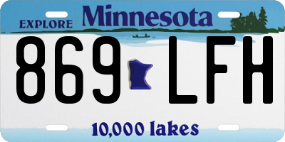 MN license plate 869LFH