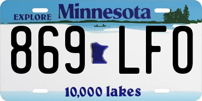 MN license plate 869LFO