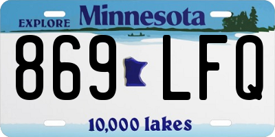 MN license plate 869LFQ