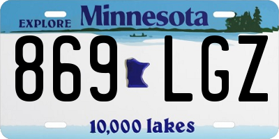 MN license plate 869LGZ