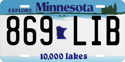 MN license plate 869LIB