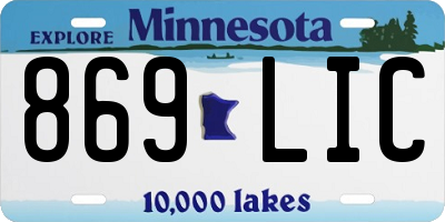 MN license plate 869LIC