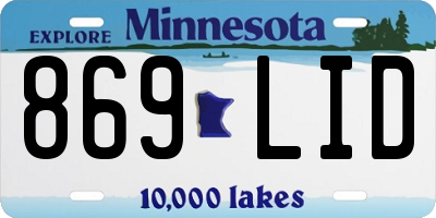 MN license plate 869LID