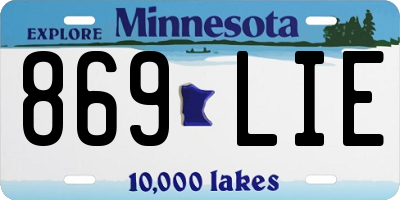 MN license plate 869LIE