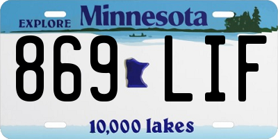 MN license plate 869LIF