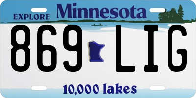 MN license plate 869LIG