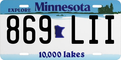 MN license plate 869LII