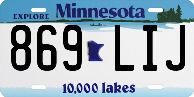 MN license plate 869LIJ
