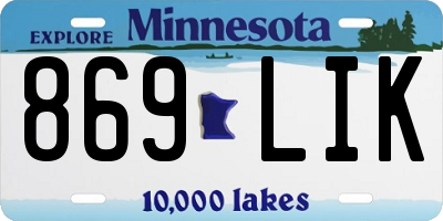 MN license plate 869LIK