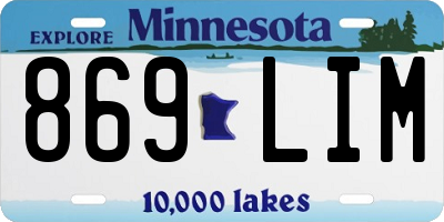MN license plate 869LIM