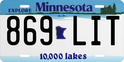 MN license plate 869LIT
