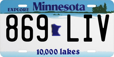 MN license plate 869LIV