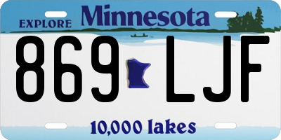 MN license plate 869LJF