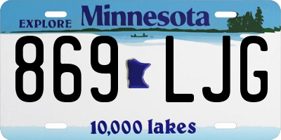 MN license plate 869LJG