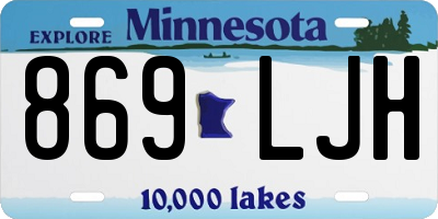 MN license plate 869LJH