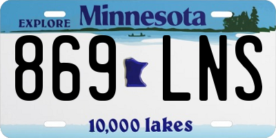 MN license plate 869LNS