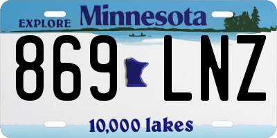 MN license plate 869LNZ