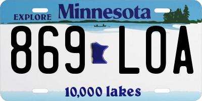 MN license plate 869LOA