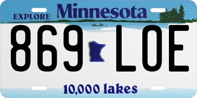 MN license plate 869LOE