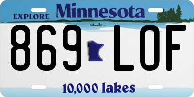 MN license plate 869LOF
