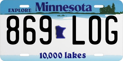 MN license plate 869LOG