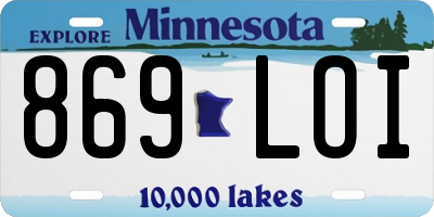 MN license plate 869LOI