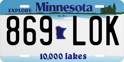 MN license plate 869LOK