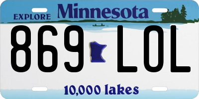 MN license plate 869LOL