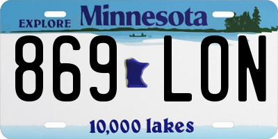 MN license plate 869LON