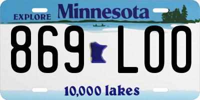 MN license plate 869LOO