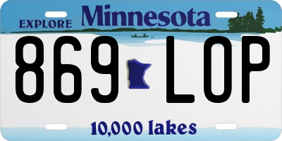 MN license plate 869LOP
