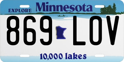 MN license plate 869LOV