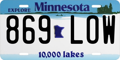 MN license plate 869LOW
