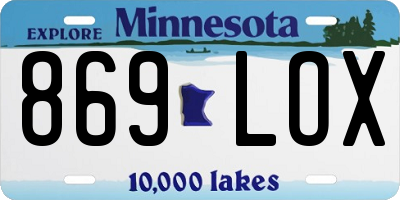 MN license plate 869LOX