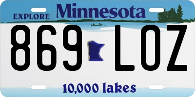MN license plate 869LOZ