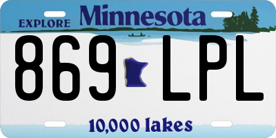 MN license plate 869LPL