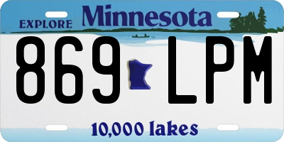 MN license plate 869LPM
