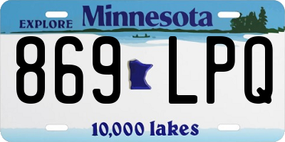 MN license plate 869LPQ