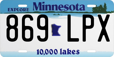 MN license plate 869LPX