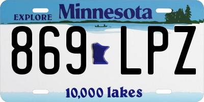 MN license plate 869LPZ