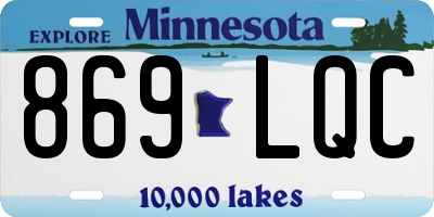 MN license plate 869LQC