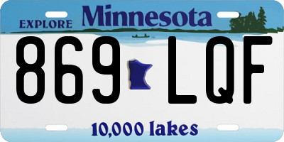 MN license plate 869LQF