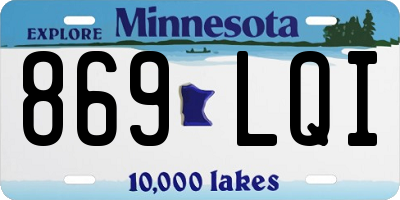 MN license plate 869LQI