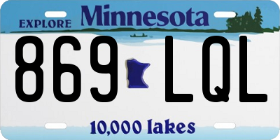 MN license plate 869LQL