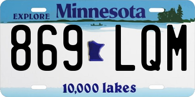 MN license plate 869LQM