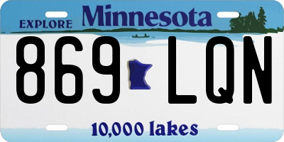 MN license plate 869LQN