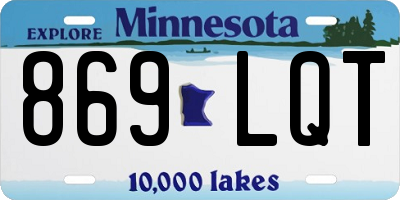 MN license plate 869LQT