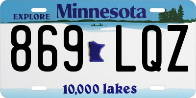 MN license plate 869LQZ