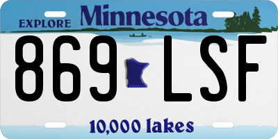 MN license plate 869LSF